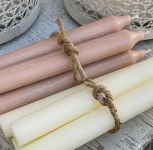 Kerze creme weiß - 4 Stk. – Bild 4