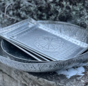 Teller Tablett silber rechteckig – Bild 2