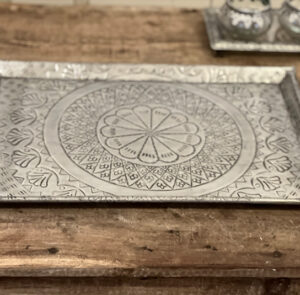 Teller Tablett silber eckig