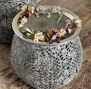Stövchen grau/silber mit Räuchersieb – Bild 4