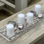 Adventteller eckig lang weiß silber gesamt (du sparst 5,90)