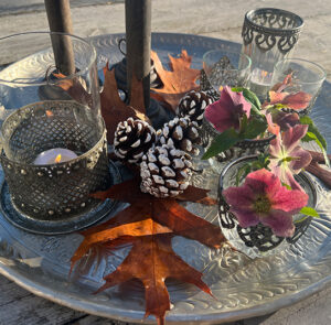 Teller Tablett Flora silber groß – Bild 8
