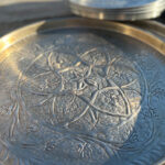 Teller Tablett Flora silber mit Rand