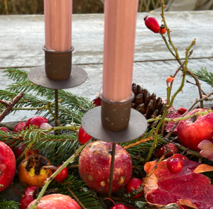 Kerze altrosa - 4 Stk. – Bild 3