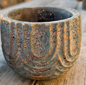 Übertopf, Topf grün gold antique – Bild 3
