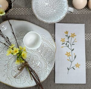 Serviette Flora gul – Bild 2