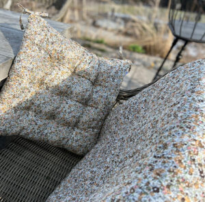 Plaid, Überwurf, Kuscheldecke natur/blumig pastell – Bild 3