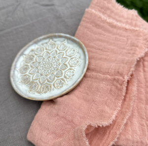 Stoffserviette Leinen rosa – Bild 3