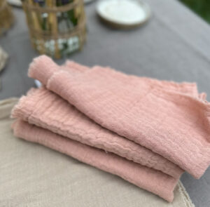 Stoffserviette Leinen rosa – Bild 9