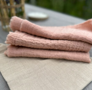 Stoffserviette Leinen rosa – Bild 2