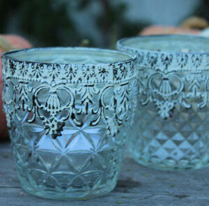 Windlicht Vase mit weißer Metallborte Maja – Bild 8