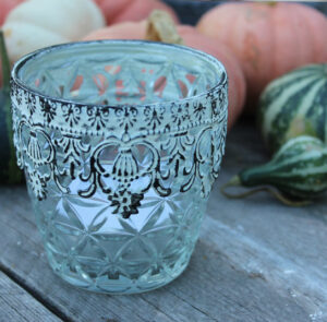 Windlicht Vase mit weißer Metallborte Maja – Bild 9