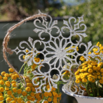 Anhänger, Stern Mascha ´filigran` Silber Glitzer, groß
