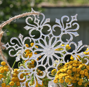 Anhänger, Stern Mascha ´filigran` Silber Glitzer, groß – Bild 5