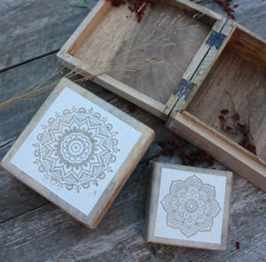 Holzbox Manadala vit – Bild 2