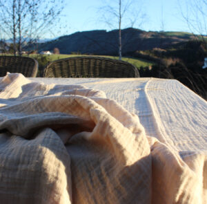 Tischdecke, Tischtuch Musselin Sand – Bild 9