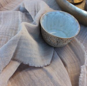 Tischdecke, Tischtuch Musselin Sand – Bild 3