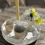 Frühlingsset Teller antique creme rund