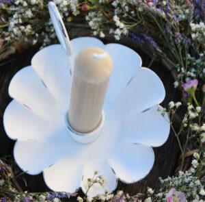 Kammerleuchter creme weiß mit Rüschen – Bild 15