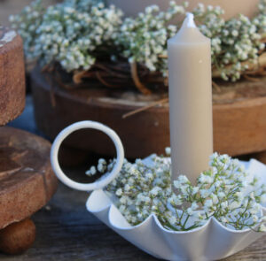 Kammerleuchter creme weiß mit Rüschen – Bild 12