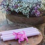 Kerze dünn Rosa Malva hell - 4 Stk.