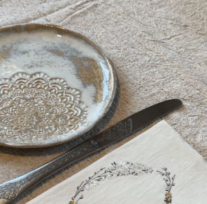 Tischdecke, Tischtuch, leinen - beige