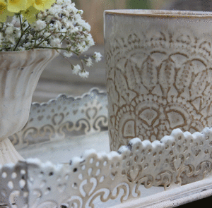 Teller antique creme lang – Bild 21