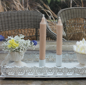 Teller antique creme lang – Bild 3