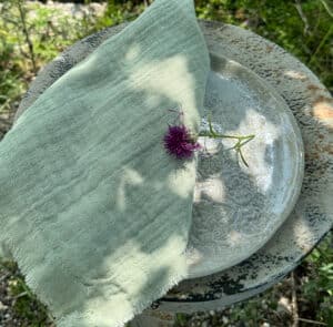 Stoffserviette Musselin mint – Bild 3