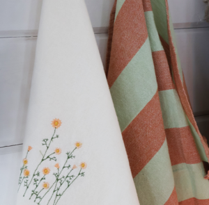 Geschirrtuch Linus mint, orange gestreift – Bild 6
