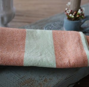 Geschirrtuch Linus mint, orange gestreift – Bild 4