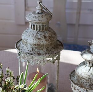Laterne Nora creme-braun gesprenkelt – Bild 6