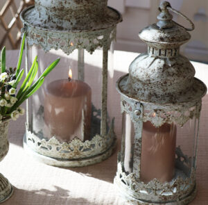 Laterne Nora creme-braun gesprenkelt – Bild 4