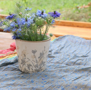 Tischtuch, Strandtuch Blomma grau-blau – Bild 4