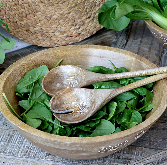 Salatbesteck4 Salatbesteck hell Gräser – Bild 1