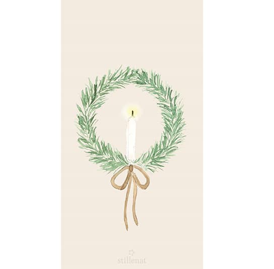 serviette-hygge2 Serviette Kranz mit Kerze – Bild 1