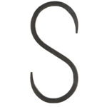 S - Haken schwarz handgefertigt 13cm