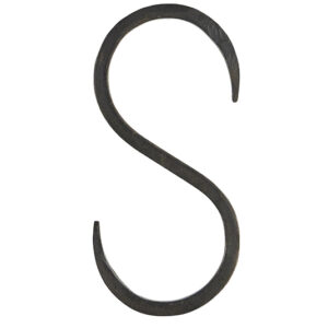 S - Haken schwarz handgefertigt 13cm